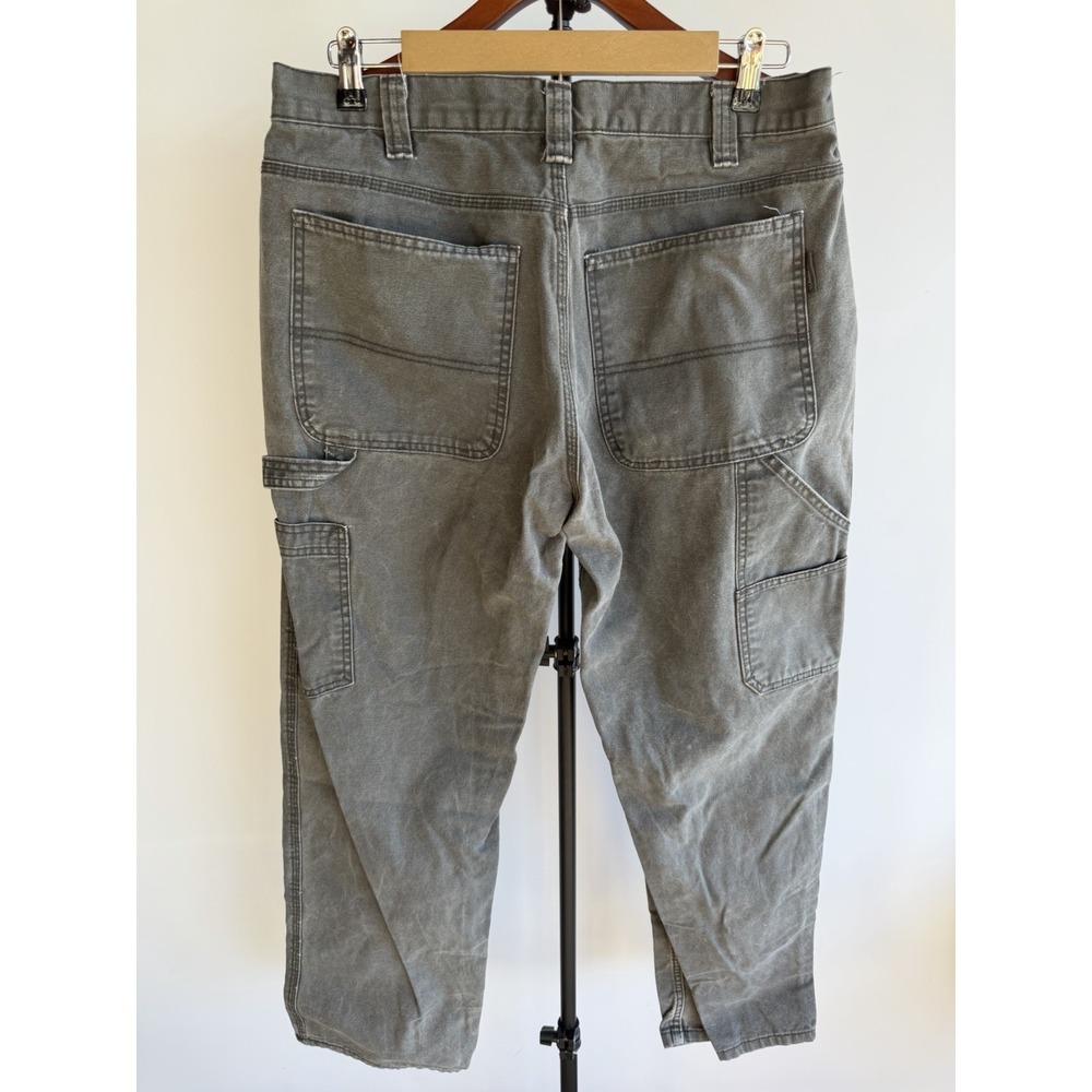 Wolverine Mens 34x30 Gray Canvas Carpenter Work Pants Utility Straight Leg